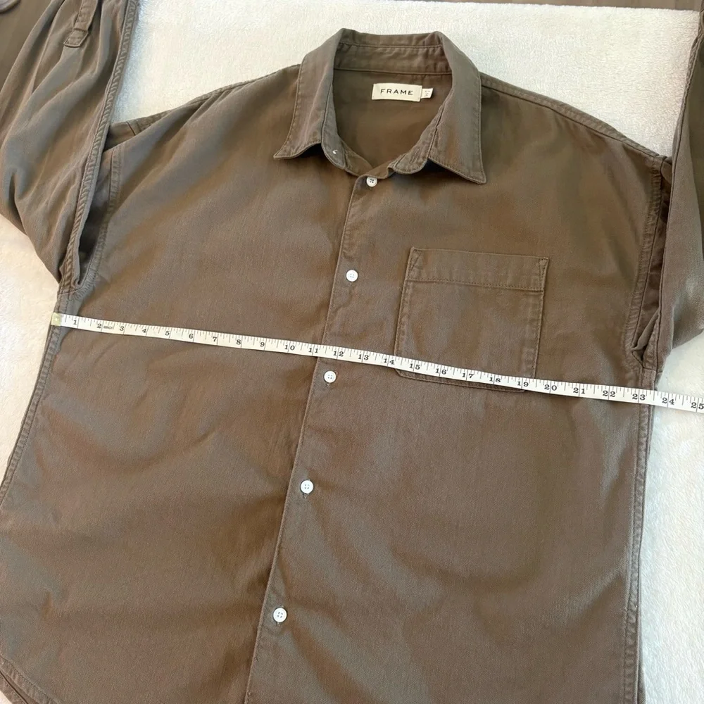 Frame Men's M Khaki Twill Button Down Shirt - Picture 7 of 14